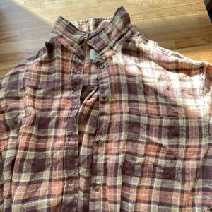 Brown cropped plaid flannel